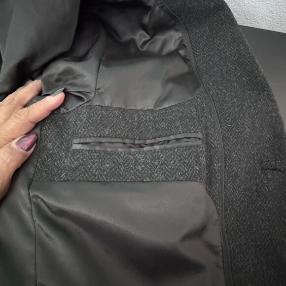 Calvin Klein Men’s 46R Charcoal Gray Wool-Blend Overcoat Classic - Picture 8 of 15